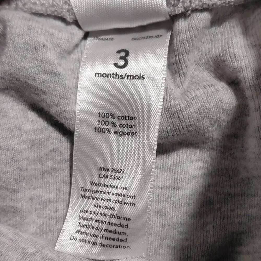 Carter's Two-Piece Set Hoodie & Pants 3M 100% Cotton Woodsy Adventure Raw Seam